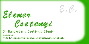 elemer csetenyi business card